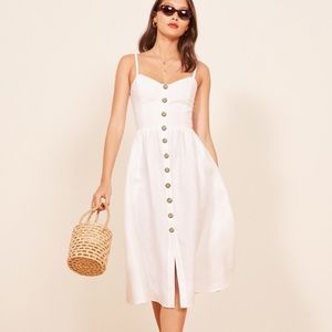 SOLD Reformation Thelma Linen White Dress